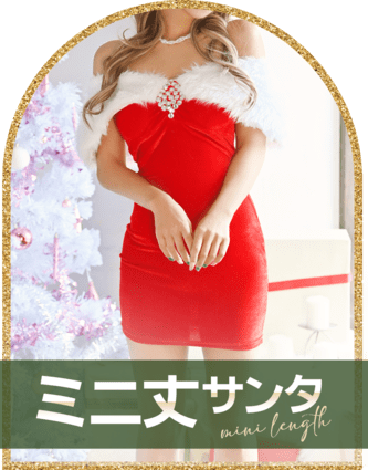 ミニ丈のサンタコスプレ