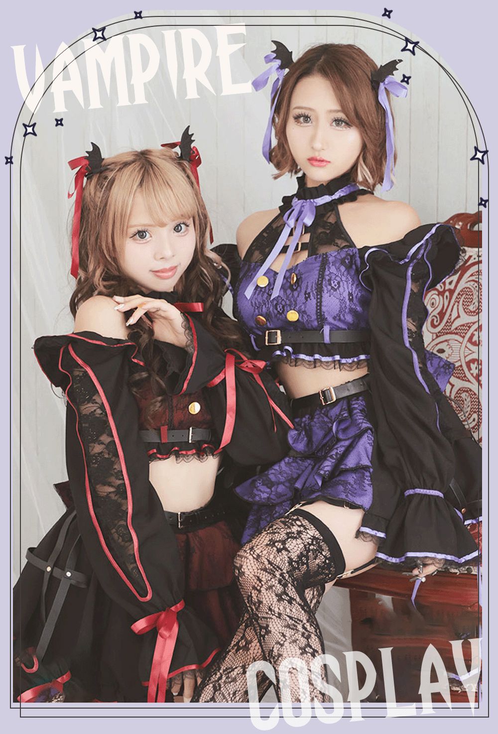 袖付きロリータ風吸血鬼ギャルコスプレ あいさ あいみん 着用