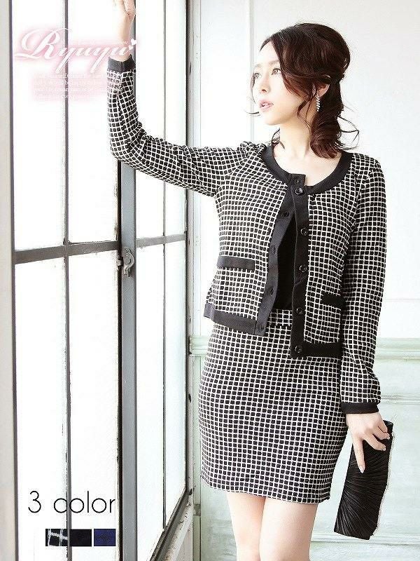 結婚式・お呼ばれに！ryuyu リューユ ニット2pセットアップスーツ 式スーツ 女性 フォーマル