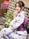 浴衣 楽らく着付けセパレート浴衣!!桜×淡藤地二部式でお祭りやイベントに活躍する4点セットレディースゆかた