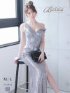 深スリット入りタイトマーメイドワンショルロングドレス 加賀美早紀 着用キャバドレス 【Belsia】
