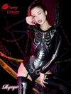 【即納】【キャバコスプレ2点セット】SEXYスケルトンホラー系ゾンビキャバコスプレ 双子コーデで更に映え♪スカル×ボディースーツ女性用コスチューム