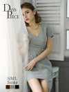 夏SALE￥6980→￥3490！ ラップ風アシンメトリーキャバドレス【DAYS PIECE】袖付きワンカラーキャバクラミニドレス【デイズピース】