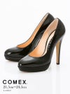 【COMEX/コメックス】ラウンドトゥブラック13.0cmヒールキャバパンプス OEO