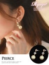 パールデザインビジューラウンドピアス【Ryuyu】