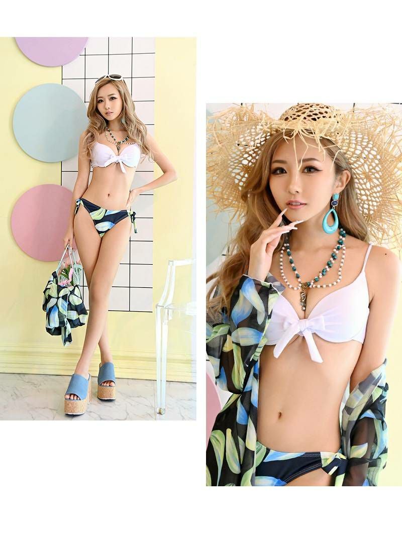 水着浴衣SALE￥3980→￥3383！ 水着 派手カラーボタニカルデザイン三角