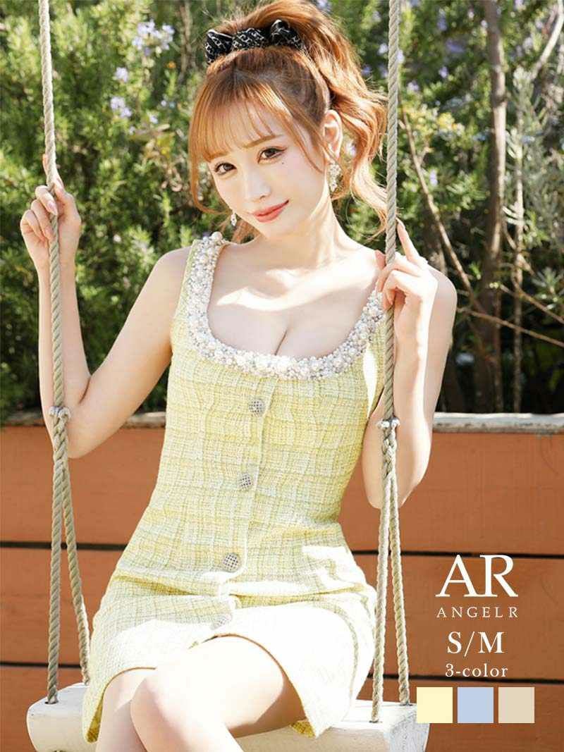 Angel R/エンジェルアール】チェック柄シースルー長袖タイトキャバミニ