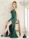 ※一部予約販売※深めスリットワンカラープチプラロングドレス りせり 着用 キャバドレス【RyuyuChick】