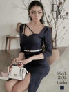 ※一部予約販売※美シルエット袖付きセレブキャバワンピース【DAYS PIECE】