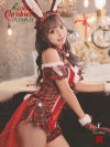 サンタコスプレ レッドチェック柄バニーサンタコスプレ9点セット あいさ 着用 サンタコスプレ【Ryuyu】