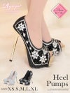 luxuryビジューオープントゥヒールパンプス 14.0cmヒール