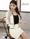 ライトツイード韓国風タイトセットアップスーツ【Belsia】