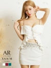 【Angel R/エンジェルアール】リボンデザインフリルビジューセパレートセットアップキャバドレス