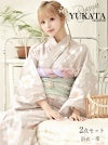 ※予約販売※くすみベージュがかわいい椿柄レディース浴衣 あいさ 着用 ギャル浴衣2点セット【Ryuyu】
