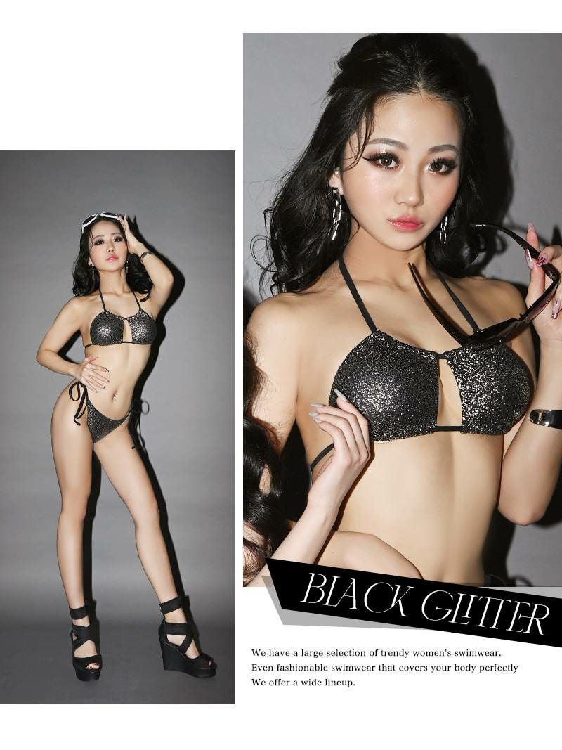 水着 レディースきらきらセクシーえちえち紐ビキニ【Ryuyu】(S-M