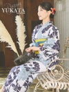 浴衣 涼やか白×濃淡ブルーフラワーレディース浴衣【Ryuyu】