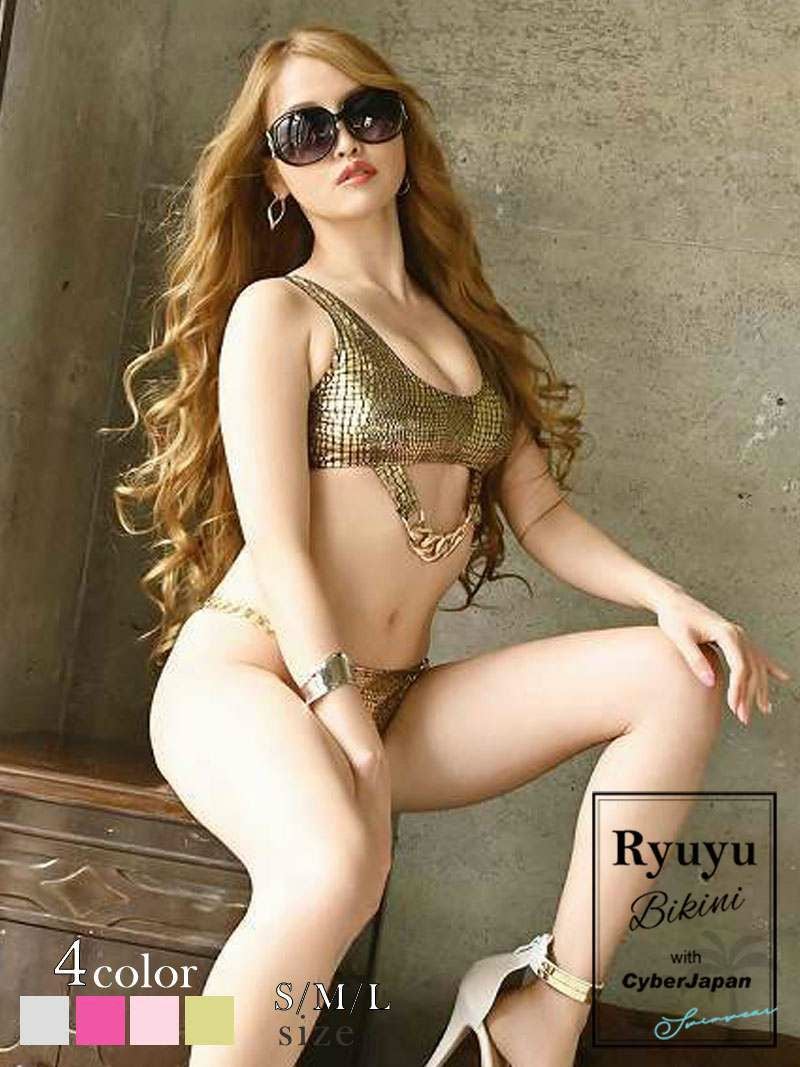 水着 インポート風キラキラクアニマル柄タンキニレディース水着かなへぇ　かずへー KAREN 着用【Ryuyu】