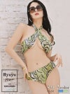 水着 アニマル柄パレオ付きインポート風レディース水着3点セット【Ryuyu】