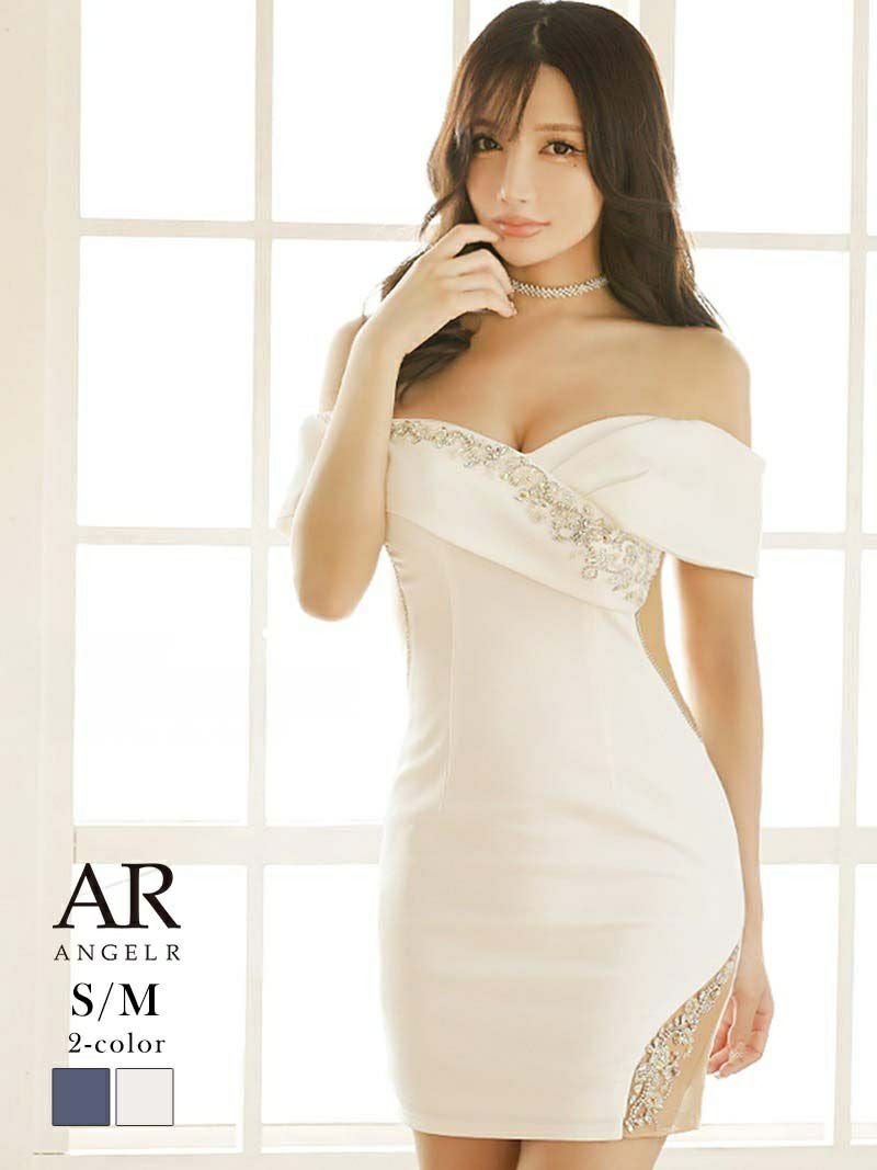 Angel R/エンジェルアール】花柄レースシアービジューキャバドレス(S/M