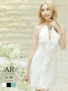 【Angel R/エンジェルアール】谷間見せホルターネックフレアドレス背中シースルーミニドレス