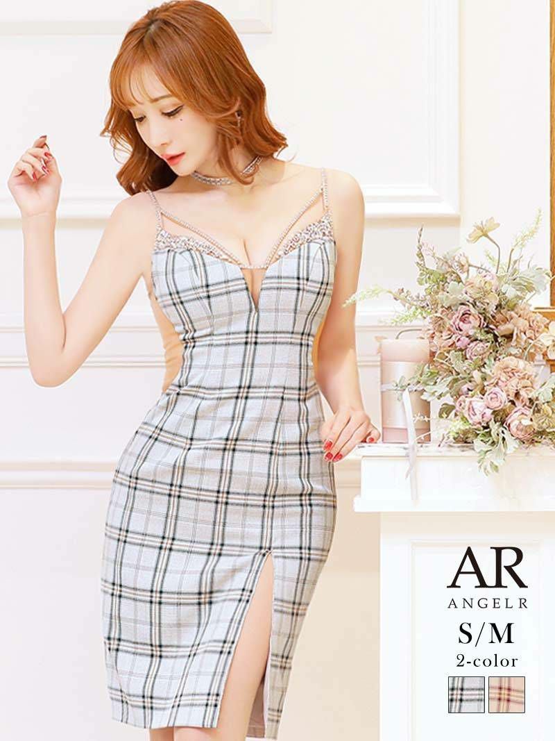 【Angel R/エンジェルアール】ビジュー付きチェック柄ミニドレス