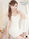 オフショルメッシュドレープミニドレス りせり 着用 キャバドレス【RyuyuChick】