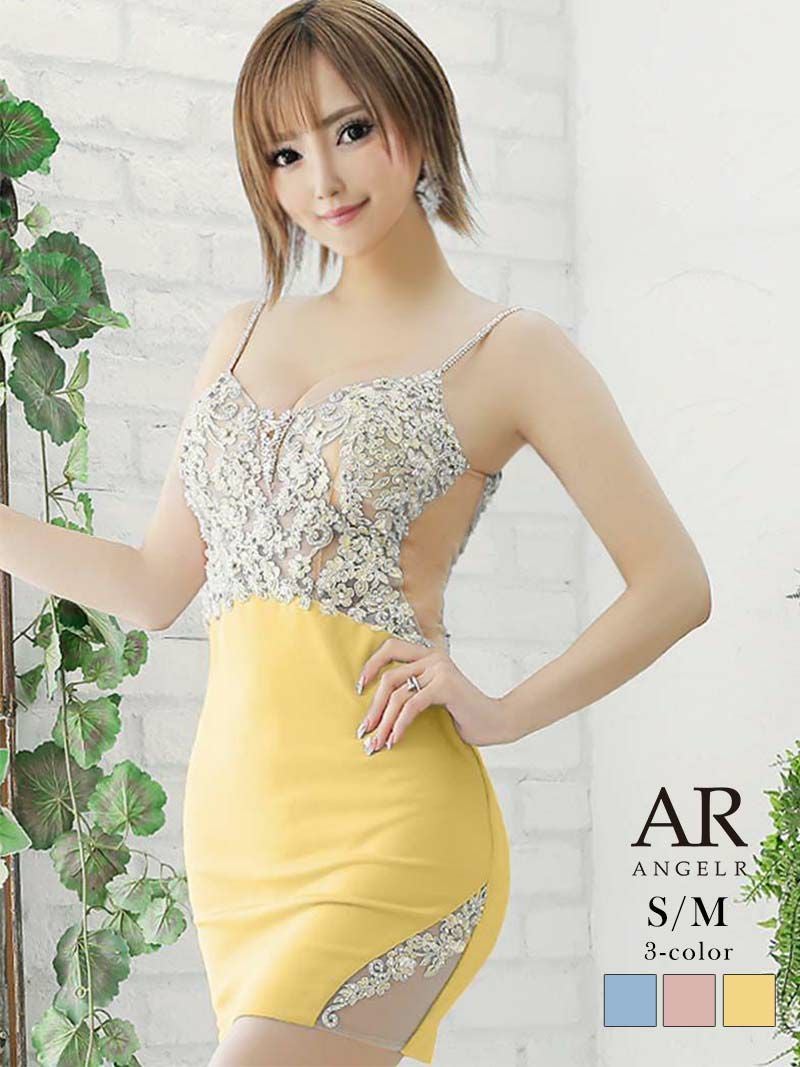【Angel R/エンジェルアール】華やか花柄レースシアーミニドレス