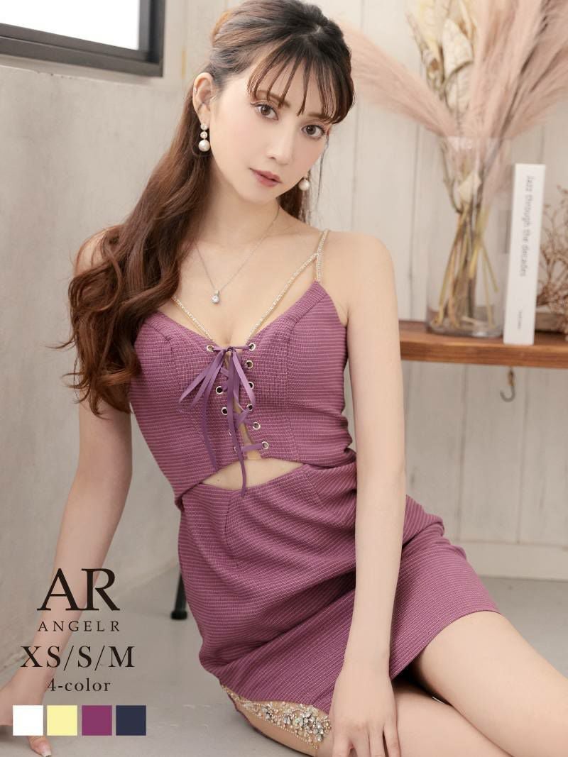 【Angel R/エンジェルアール】ツイードキャミソールドレス(XS/S/M)(ホワイト/ネイビー/パープル/イエロー)