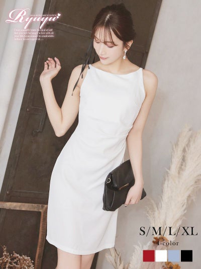 先行予約割¥5980→¥5681!※一部予約販売※シンプルタイトキャバワンピース【Ryuyu】(S/M/L/XL(2L))(ブラック/レッド/ホワイト/ブルー)