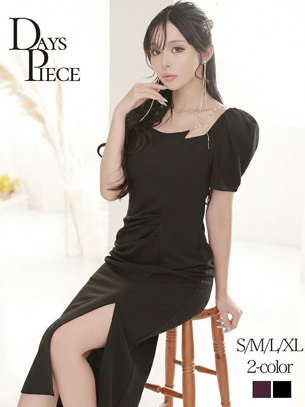 ※一部予約販売※エレガンス袖付きパールストラップ韓国ワンピース KANO 着用 キャバワンピース【DAYS PIECE】