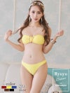 ゴールドバックルが目を惹くイエローカラーのバンドゥビキニでリゾートの主役になれるセクシー水着 【Ryuyu】