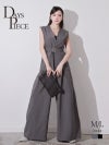 ※一部予約販売※高級生地で仕立てた美シルエットのロングジャケットとワイドパンツが大人な韓国風スタイルを叶えるセレブワンピース風セットアップ KANO 着用 【DaysPiece】